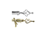 Extendable Curtain Pole with Twisted Diamond Cage Finials & 10 Rings – Assorted Colours