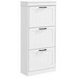 HOMCOM white 3 flip drawer shoe cabinet