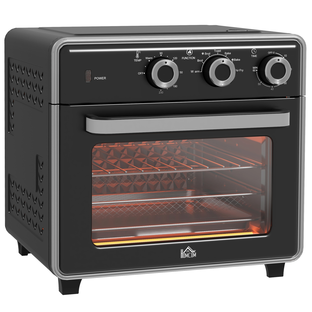 HOMCOM 20L Air Fryer Oven with 7 Functions, 1400W Countertop Convection Mini Oven – Black