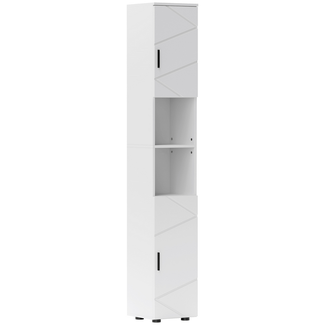 kleankin tall white bathroom cabinet