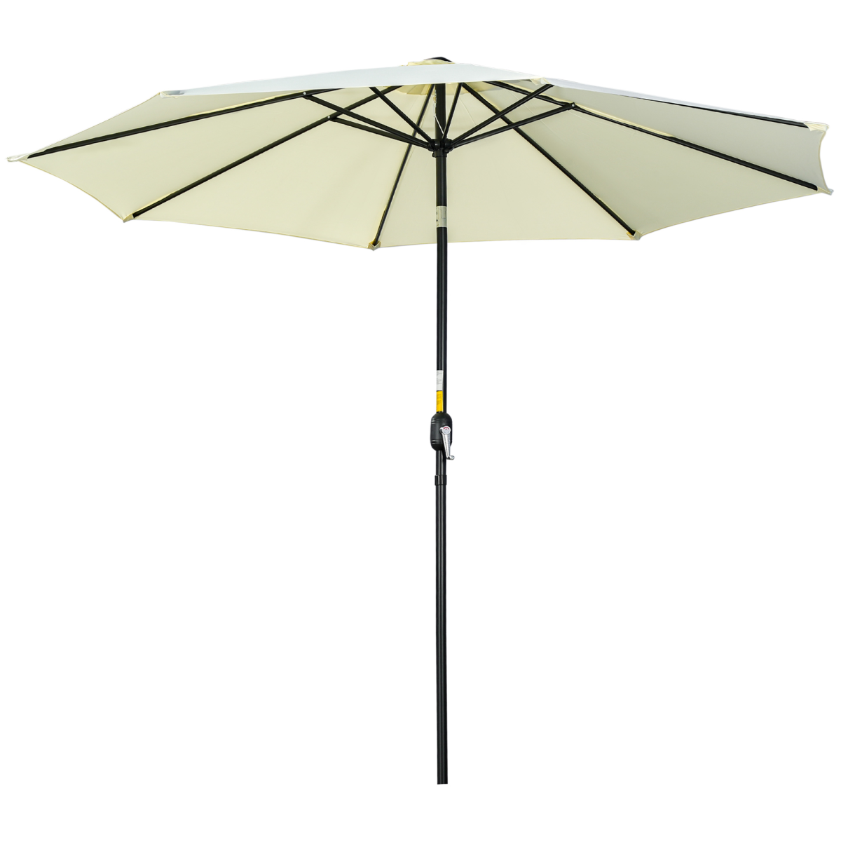 Outsunny 3m Patio Parasol with Tilt & Crank, 8 Ribs & Powder-Coated Steel Pole – Garden Sun Shade, Beige