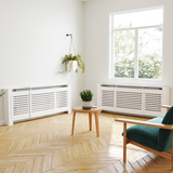 Slatted MDF radiator cover cabinet