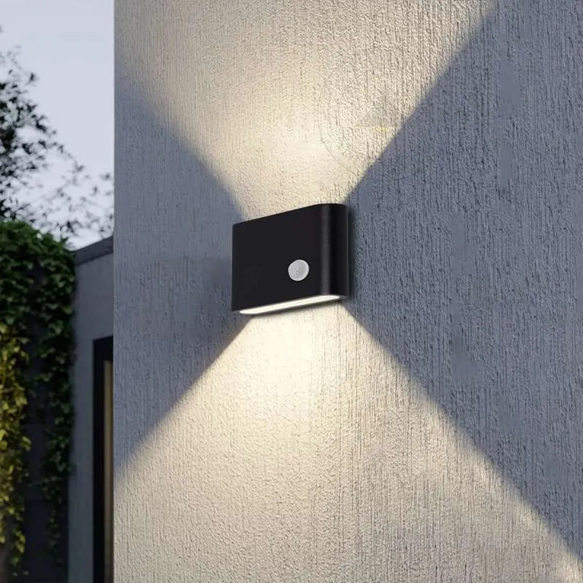 LEDSone 12W LED Motion Sensor Outdoor Wall Light – Up and Down Dual Head, IP54, Warm White