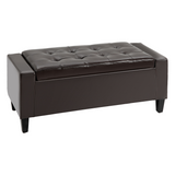 HOMCOM PU leather storage ottoman bench