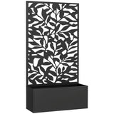 Outsunny Metal Raised Garden Bed with Trellis and Privacy Panel – Wall-Mounted or Freestanding Planter, Black