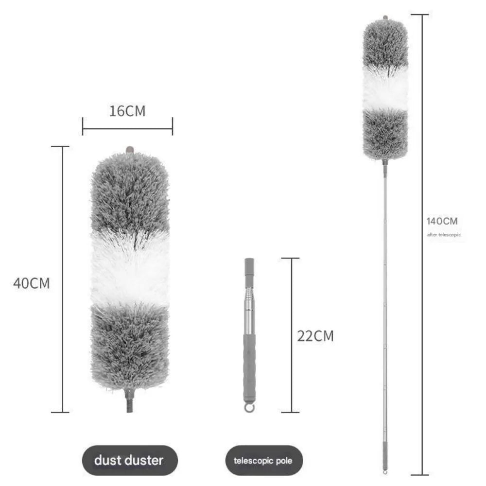 Extendable Microfibre Duster with Retractable Pole and Removable Head – Lightweight Brush for High Places