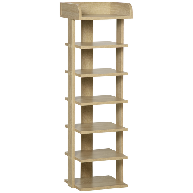 Oak 7-tier shoe rack