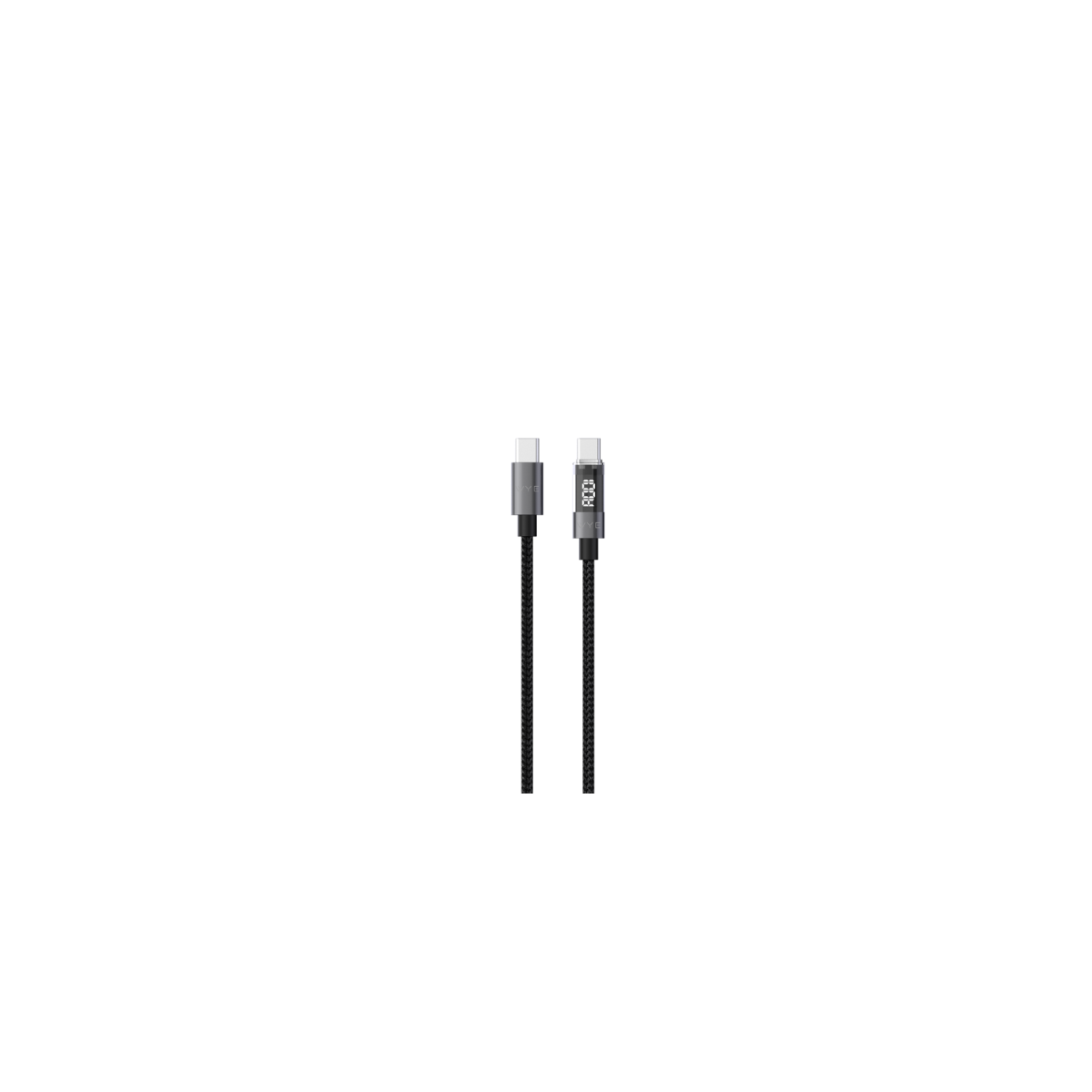 Wyeflow Ultra Fast Charging & Data Cable with LED Charging Display – Braided Aluminium Shell, 1m, Black