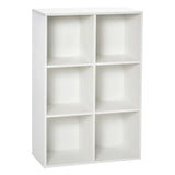 Six-Cube Bookcase Storage Cabinet with Anti-Tip Straps, 50kg Capacity – Open Display Shelving Unit, White