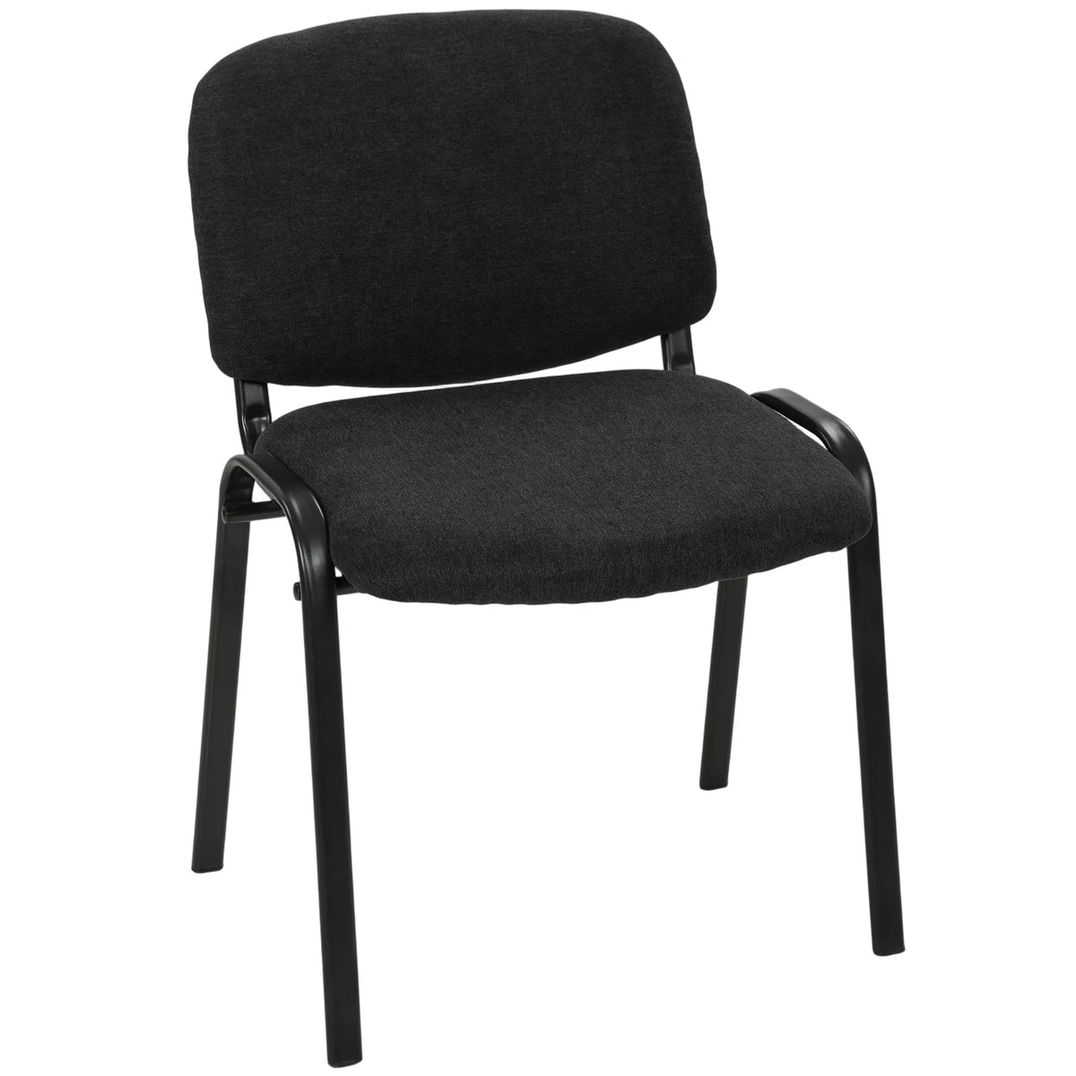 HOMCOM Stackable Meeting Chair with Padded Seat and Curved Backrest – Conference Room Office Chair, Black