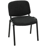 HOMCOM Stackable Meeting Chair with Padded Seat and Curved Backrest – Conference Room Office Chair, Black