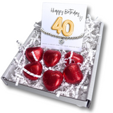 Aye Do Gifts 40th Birthday Cubic Zirconia Bracelet & Gold Balloons Card with Milk Chocolate Hearts