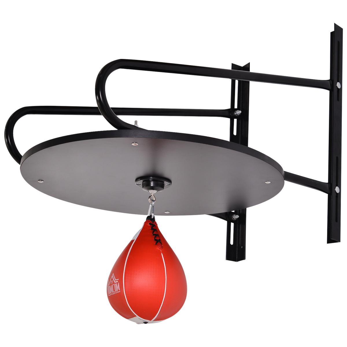HOMCOM Wall-Mounted Speed Bag Platform Kit with Punching Ball & Pump – Height Adjustable Boxing Training Set