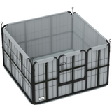 PawHut Dog Whelping Box with Washable Pee Pad, Windproof Oxford Cloth & Door – Convertible Puppy Playpen, Black