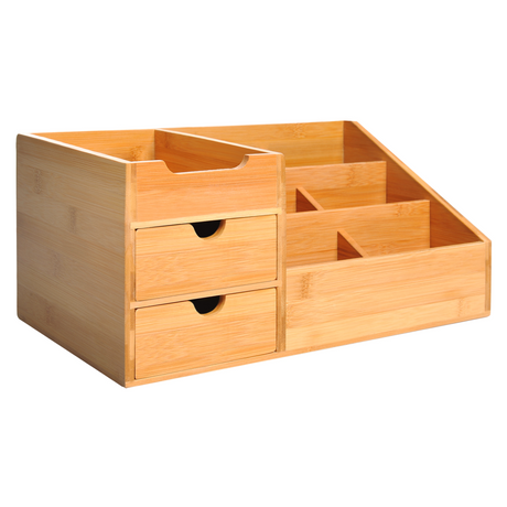 HOMCOM bamboo desktop organiser