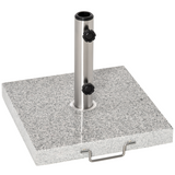 Outsunny 25kg Marble Umbrella Base with Wheels & Handle – Stabilising Parasol Stand, Hemp Grey