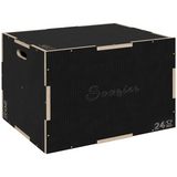 SPORTNOW 3-in-1 Wooden Plyometric Jump Box, 41/51/61cm Heights – Non-Slip Plyo Box for Home Gym Training, Black