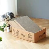5-Pack Cat Box Scratcher with Storage Box – Heavy Duty Corrugated Cardboard Scratching Board and Bed