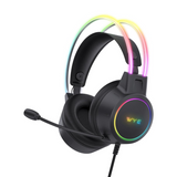 WYE Multi-Platform Gaming Headset with Noise Cancelling Mic, Surround Sound & RGB Lighting – 50mm Drivers, Black