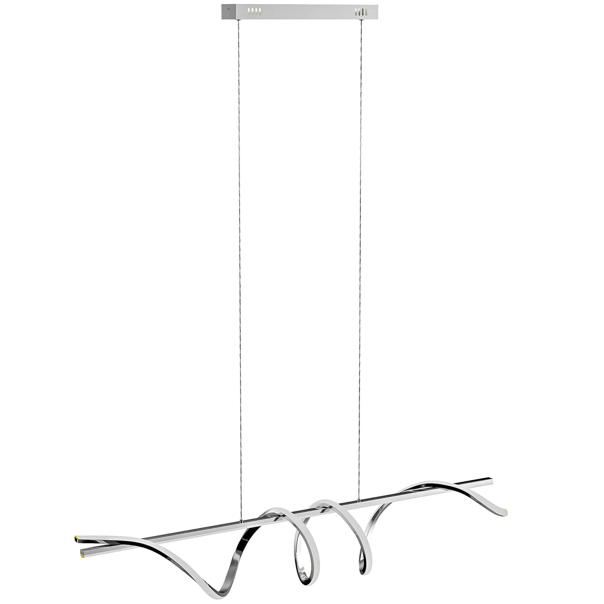 HOMCOM Spiral LED Pendant Light with 3 Colour Temperatures – Adjustable Height Modern Ceiling Light, Silver Tone