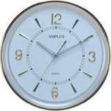 Amplus Analogue Glow in the Dark Round Wall Clock with Quartz Movement – Easy to Read, White
