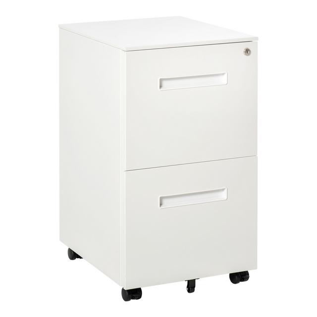 White mobile hanging file cabinet