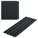 Outsunny Pack of 12 Galvanised Steel Roofing Sheets with Pre-Drilled Holes – Shed & Greenhouse Cladding, Dark Grey