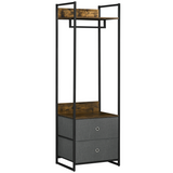 Industrial clothes rail with drawers