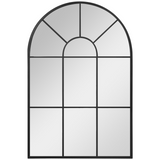 HOMCOM black arched window wall mirror