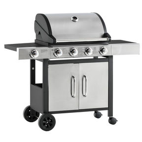 4+1 burner stainless steel gas BBQ trolley