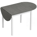 HOMCOM Wooden Drop-Leaf Dining Table for 4–6 People – Folding Pine Wood Table with Anti-Slip Feet, Grey