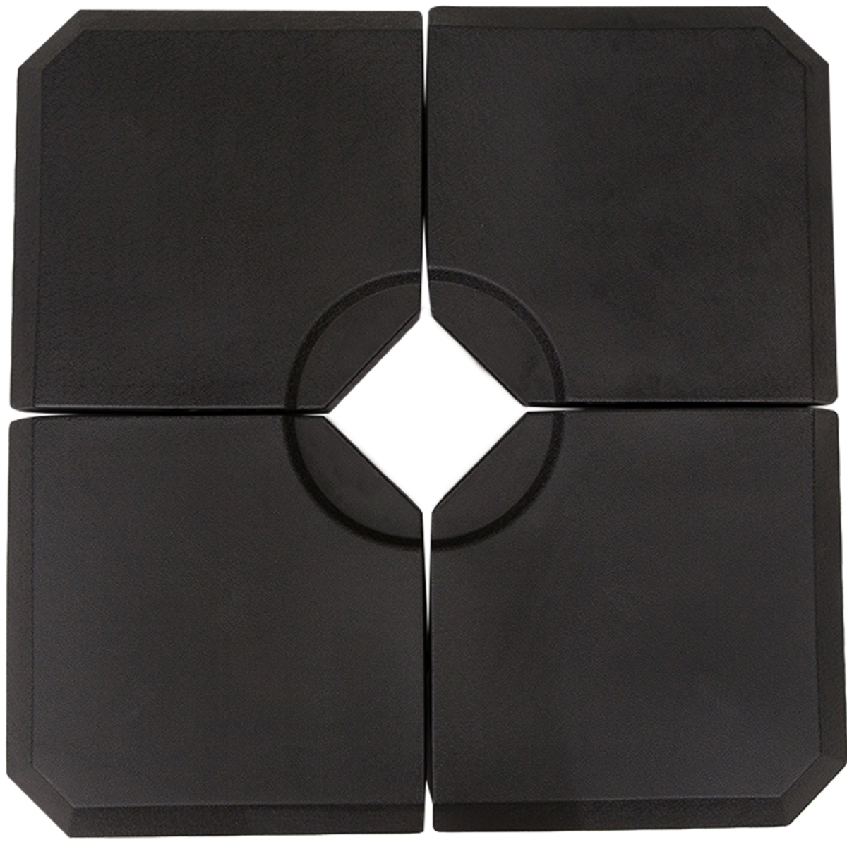 Outsunny HD Polyethylene Parasol Base – Four-Piece Sand or Water Fillable Cross Base, Black
