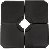 Outsunny HD Polyethylene Parasol Base – Four-Piece Sand or Water Fillable Cross Base, Black