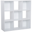 White 9-cube storage bookcase