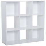 White 9-cube storage bookcase