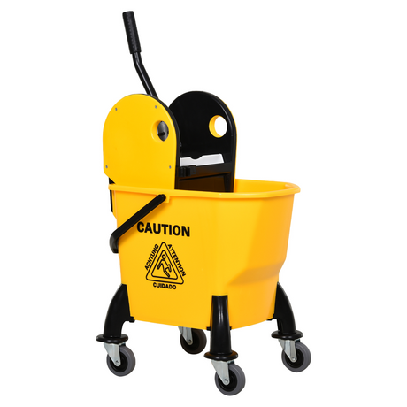 Yellow 26L mop bucket with wringer