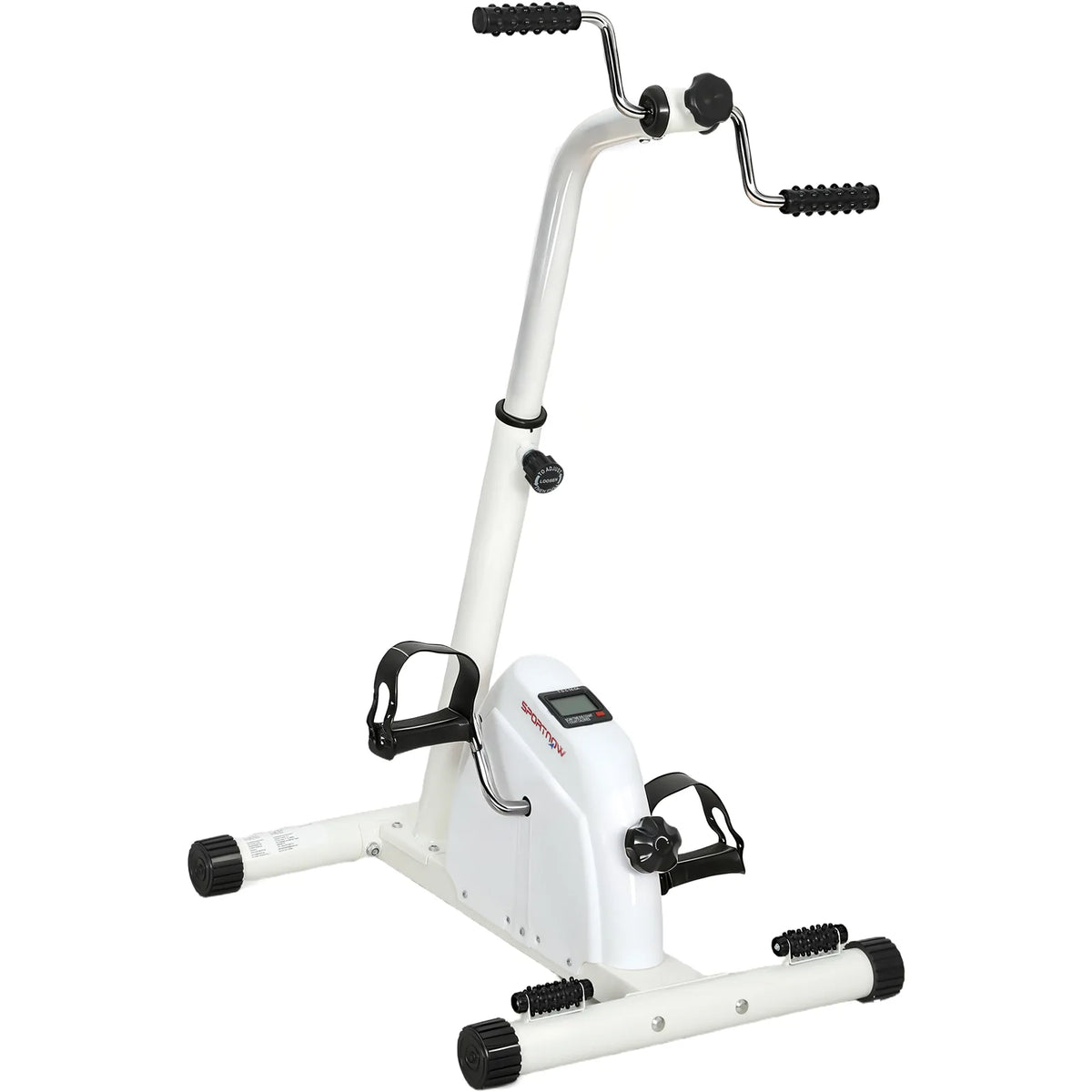 SPORTNOW Seated Pedal Exerciser with Dual Massage, LCD Monitor & Adjustable Height – Home Exercise Bike