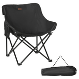 Outsunny Folding Camping Chair with Carry Bag & Side Mesh Pocket – Portable Outdoor Seat, 110kg Capacity, Black