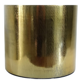 Leaf 18cm Gold Etched Metal Planter – Handmade Indoor Plant Pot with Patterned Brass Finish