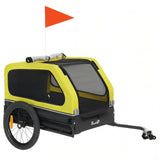 PawHut Dog Bike Trailer with Flip-Down Ramp Tailgate, Quick-Release Frame, Universal Coupler and Reflectors – Yellow