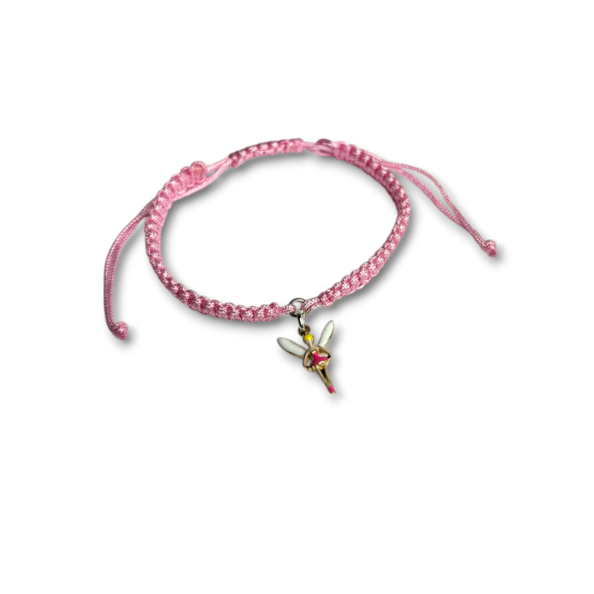 Aye Do Gifts Girls Pink Fairy Charm Friendship Bracelet – Adjustable Braided Nylon Cord, Ages 10+