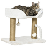 42cm Indoor Cat Tree Kitty Play Tower with Hanging Toy Balls & Jute Scratching Post – Soft Polyester Cover