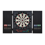 HOMCOM Electronic Dartboard with LED Scoreboard, 27 Games & Storage Cabinet – For Up to 8 Players