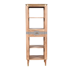 Wilton acacia wood slim bookcase