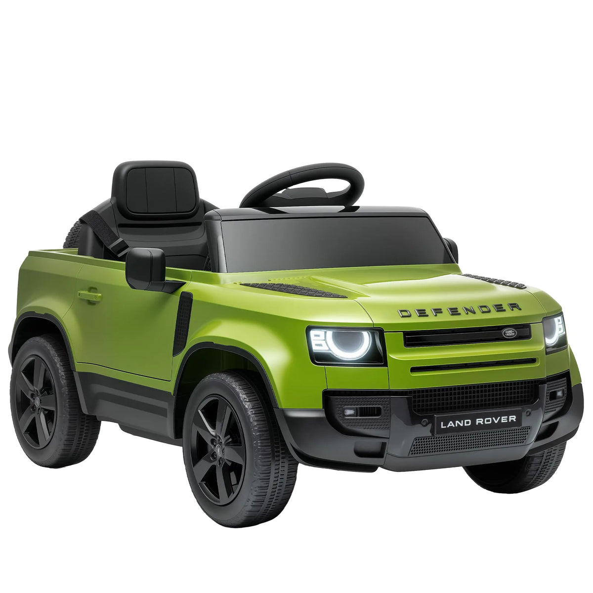 AIYAPLAY Land Rover Licensed 12V Kids Ride-On Car with Remote, Suspension and Soft Start – Lights and Music, Green