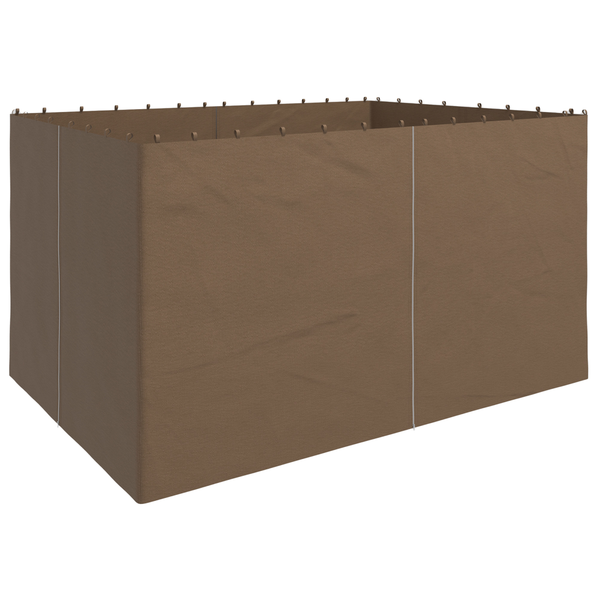 Outsunny 3 x 4m Gazebo Replacement Sidewalls, 4 Panels with Zip Doors – Polyester, Dark Brown