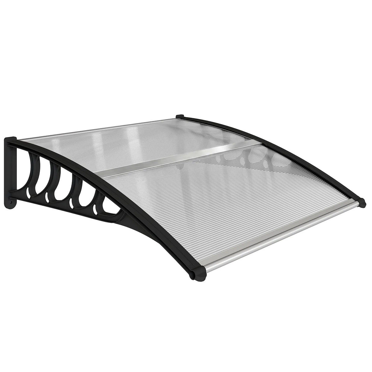 Outsunny Front Door Canopy with Polycarbonate Panels, 103 x 96.5cm – Outdoor Rain Shelter for Window and Porch, Clear