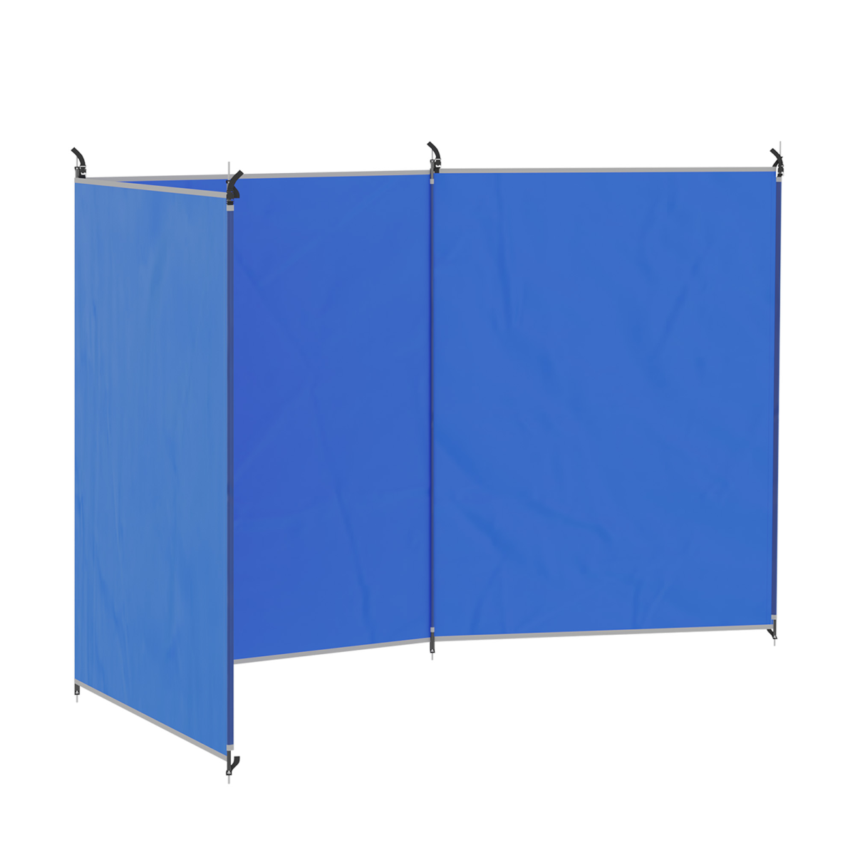 Outsunny Camping Windbreak 4.5m x 1.5m with Steel Poles & Carry Bag – Portable Beach & Garden Privacy Screen