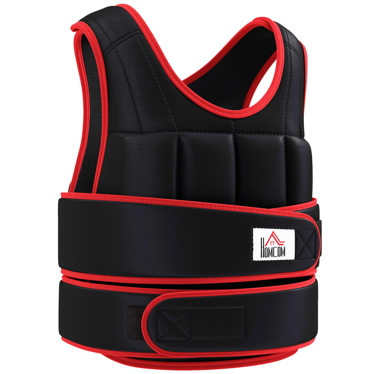 HOMCOM 20kg Adjustable Weighted Vest with Double Belt & Soft Padding – One Size Running & Gym Training Vest