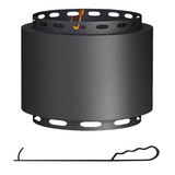 Outsunny 48.5cm Smokeless Wood Burning Fire Pit with Poker – Black Metal Outdoor Fireplace for Patio & Garden